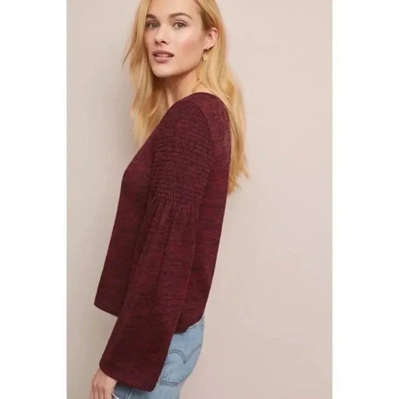 Anthropologie Meadow Rue Red Pierson Space Dyed Long Sleeve Top S - Picture 2 of 8